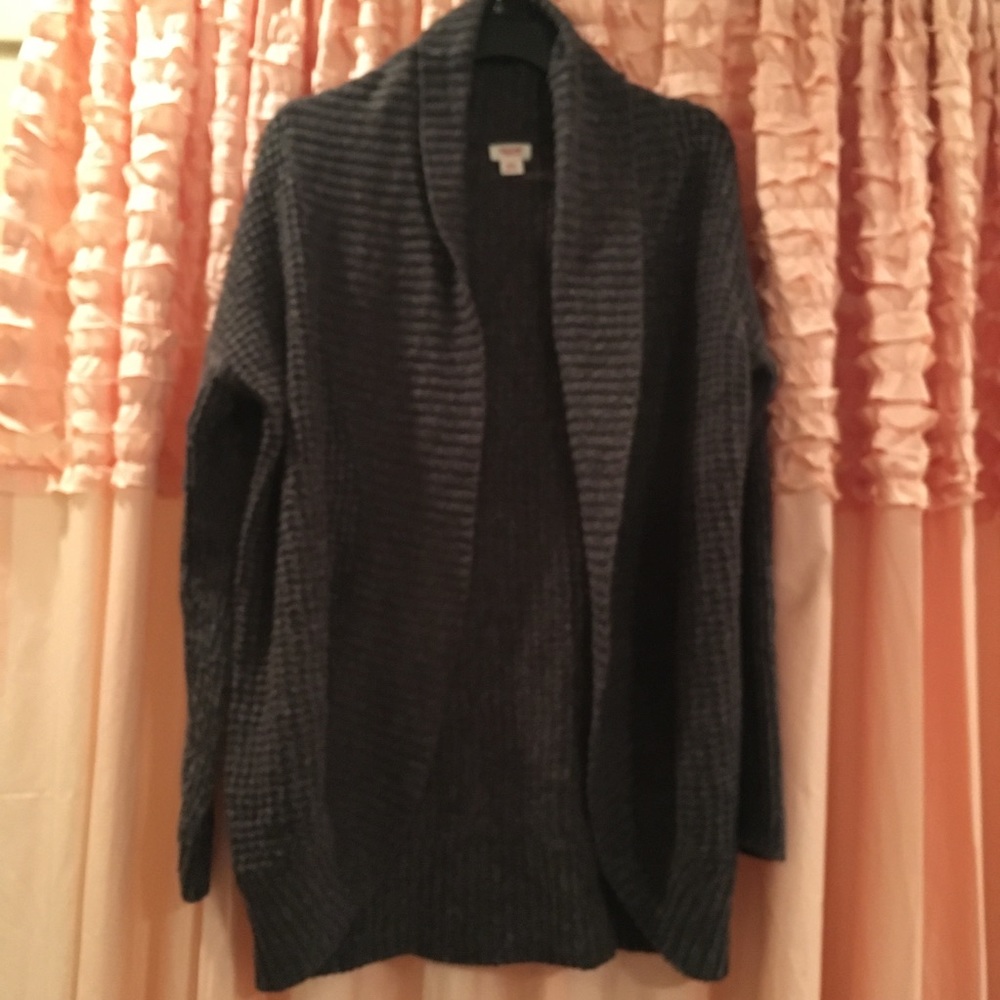 Mossimo Cocoon Waffle Knit Sweater Cardigan Medium Gray Top
